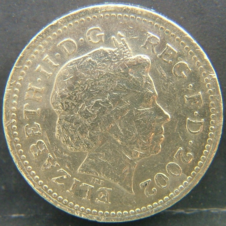 Back side of 🇬🇧 United Kingdom – Monarchs and Milestones 1 Pound 2002 coin