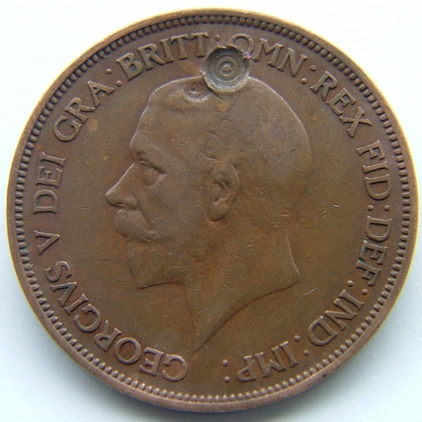 Front side of Great Britain 1 Penny 1936 coin