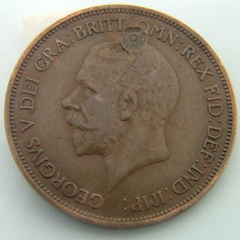 Back side of Great Britain 1 Penny 1936 coin