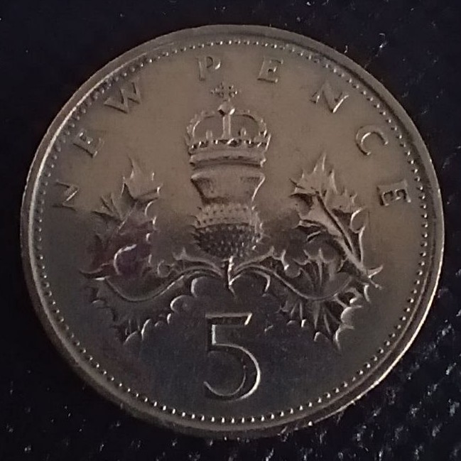Additional view 2 of Great Britain 5 Pence 1970 coin