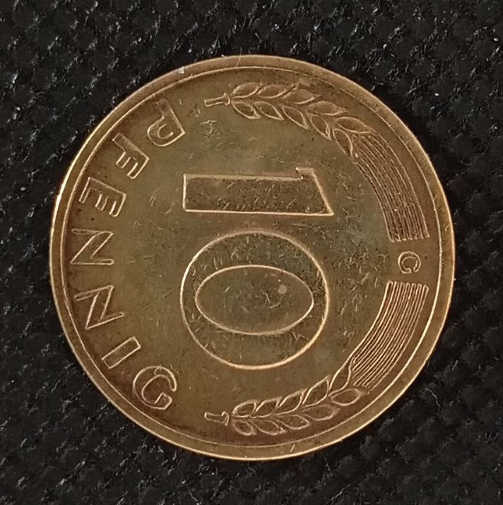 Additional view 1 of Germany, Federal Republic 10 Pfenning "G" 1950 coin