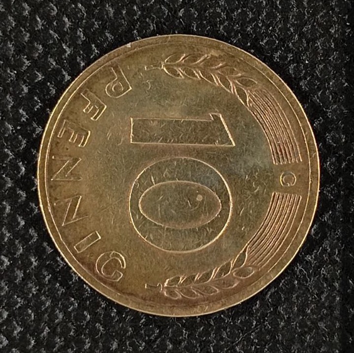 Additional view 2 of Germany, Federal Republic 10 Pfenning "G" 1950 coin