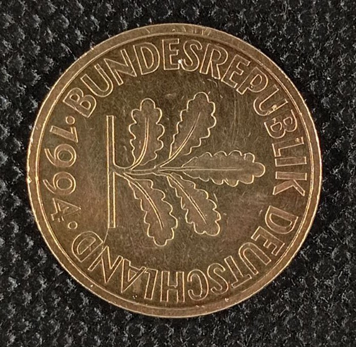 Back side of Germany, Federal Republic 10 Pfenning "J" 1994 coin