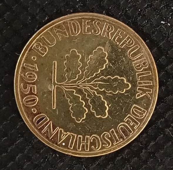 Front side of Germany, Federal Republic 5 Pfenning "G" 1950 coin