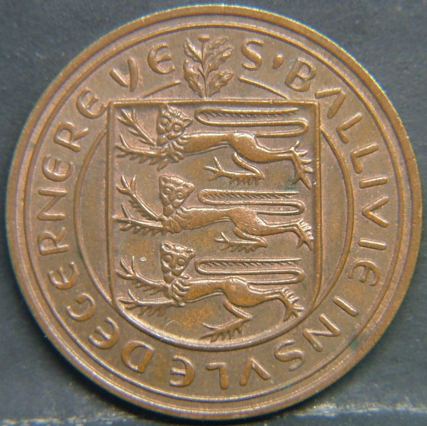 Back side of 🇬🇬 GUERNSEY – Island Heritage in Coinage 4 Dubles  1956 object
