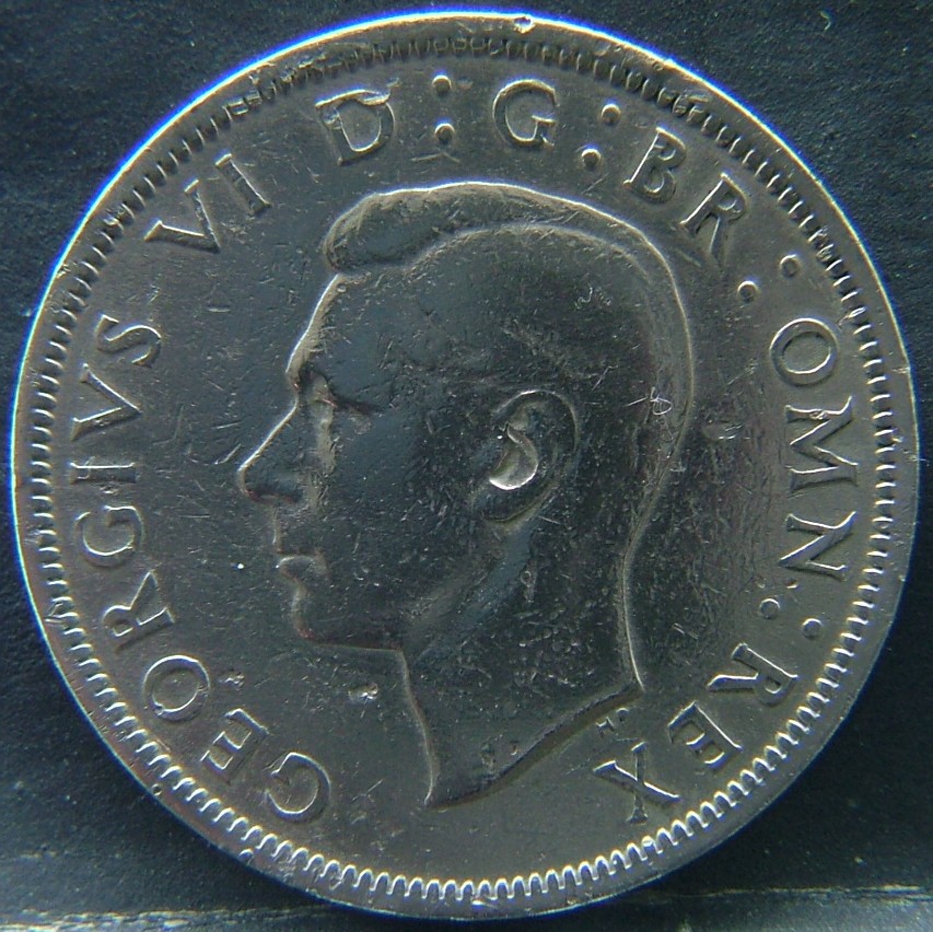Front side of 🇬🇧 United Kingdom – Monarchs and Milestones Half Crown 1949 coin