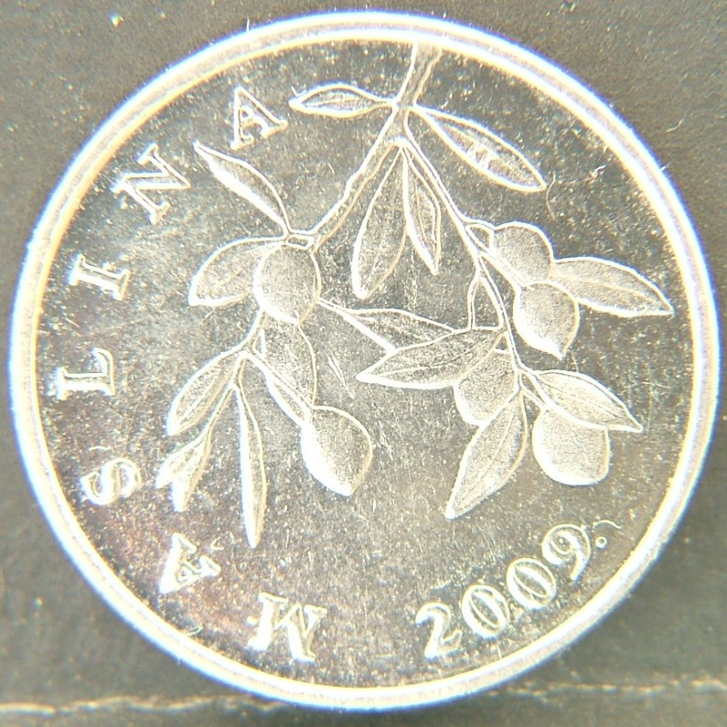 Back side of 🇭🇷 CROATIA – Kuna and National Revival 20 Lipa "Maslina" 2009 coin