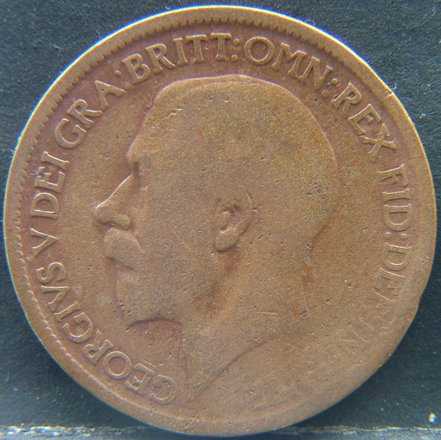 Front side of 🇬🇧 United Kingdom – Monarchs and Milestones Half Penny 1914 coin