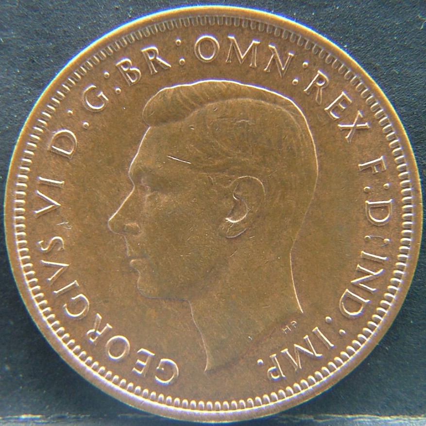 Front side of 🇬🇧 United Kingdom – Monarchs and Milestones Half Penny 1948 coin