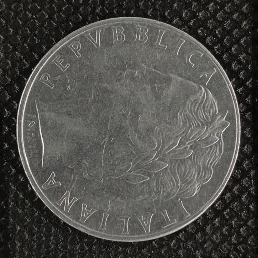 Back side of Italy 100 Lire 1956 coin