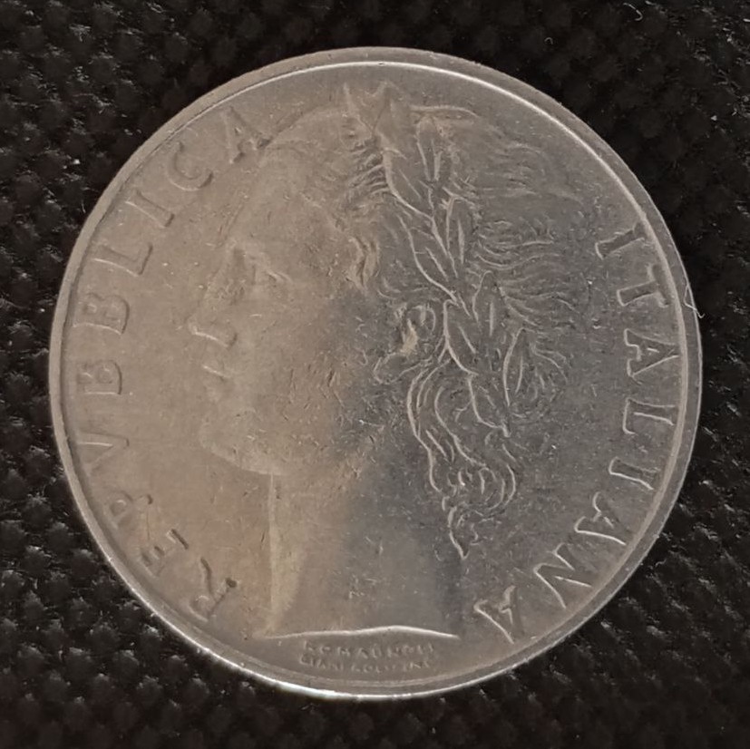 Front side of Italy 100 Lire 1959 coin
