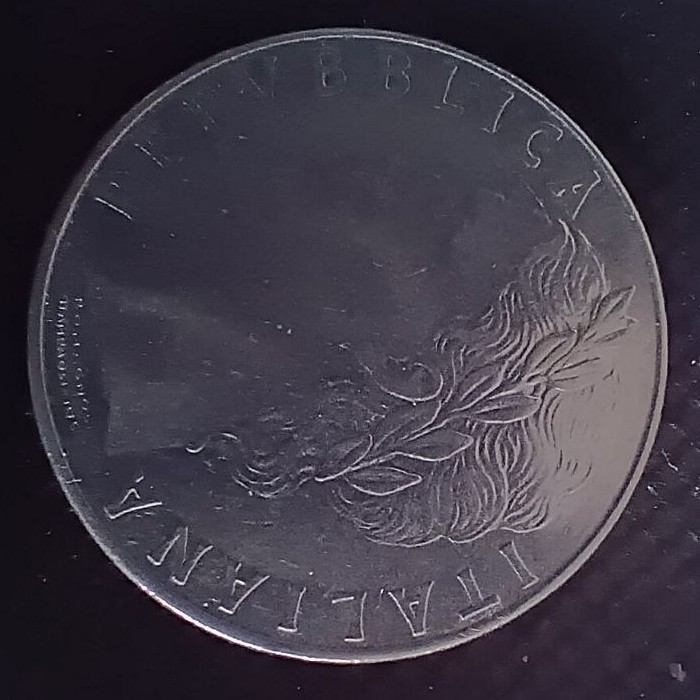 Back side of Italy 100 Lire 1976 coin