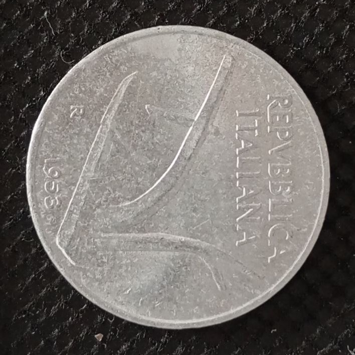 Front side of Italy 10 Lire 1953 coin