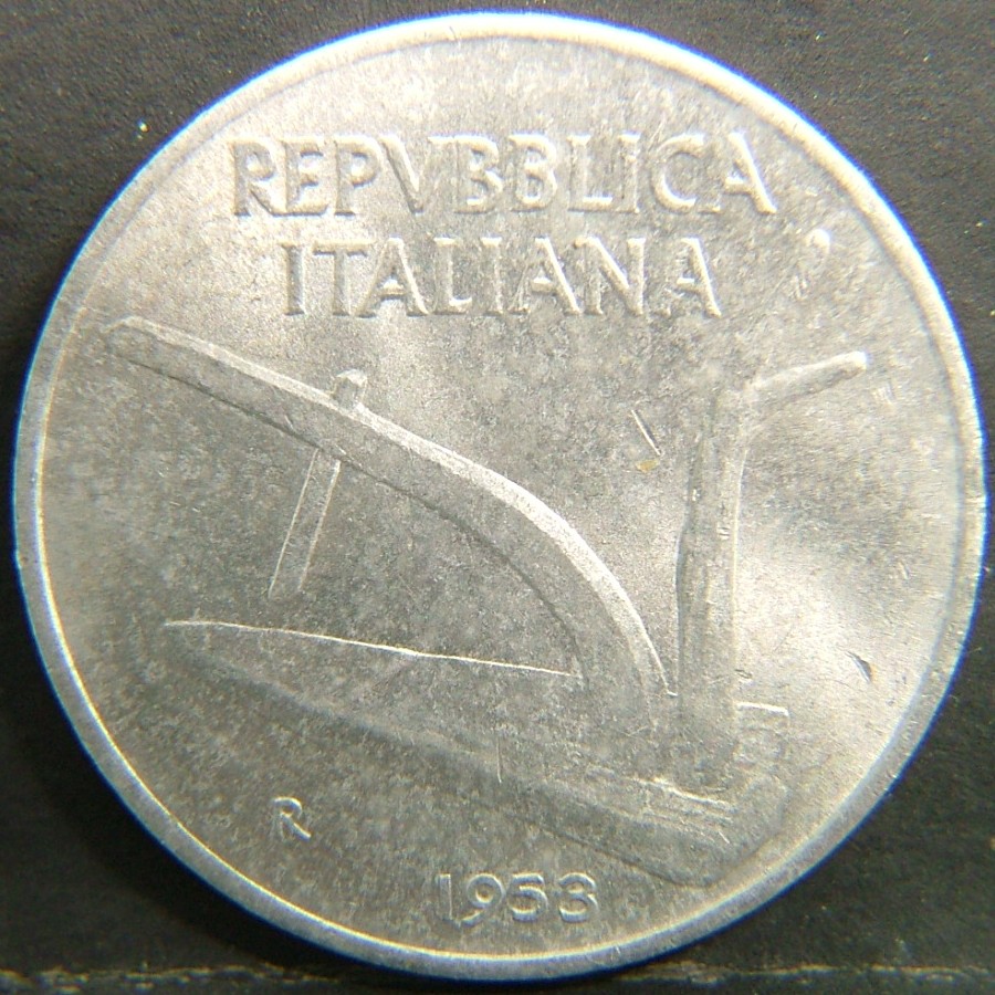 Back side of 🇮🇹 ITALY – Lira of Kings and Republic 10 Lire  1953 object
