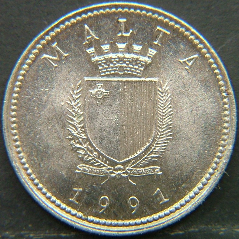 Back side of 🇲🇹 MALTA – Island Coins in the Mediterranean 2 Cents 1991 coin