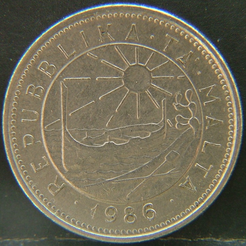 Front side of 🇲🇹 MALTA – Island Coins in the Mediterranean 10 Cents 1986 coin