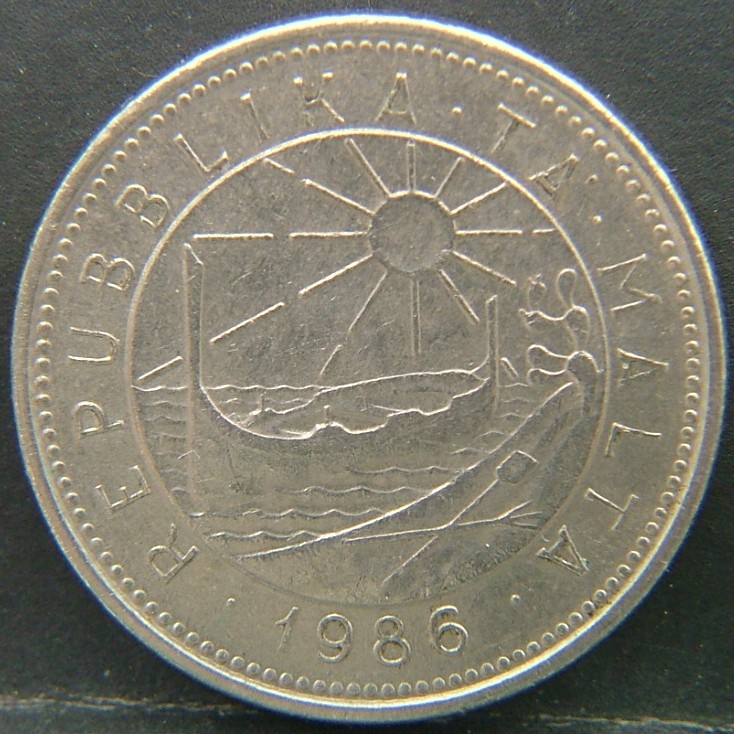 Back side of 🇲🇹 MALTA – Island Coins in the Mediterranean 10 Cents 1986 coin