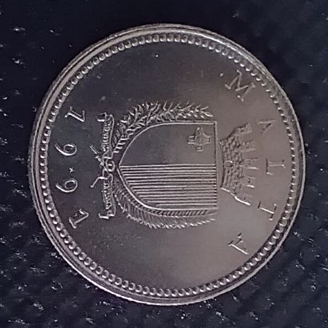 Back side of Malta 2 Cents 1991 coin