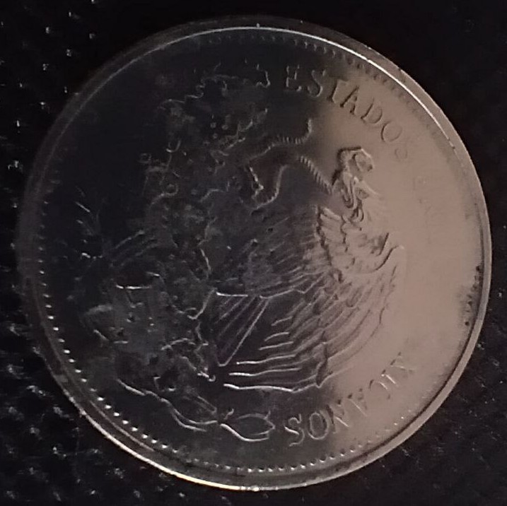Back side of Mexico 1 Peso 1986 coin