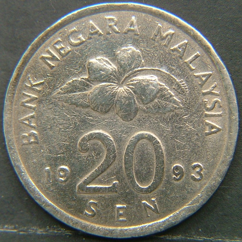 Additional view 2 of 🇲🇾 MALAYSIA – Cultural Mosaic in Coinage 20 Sen 1993 coin