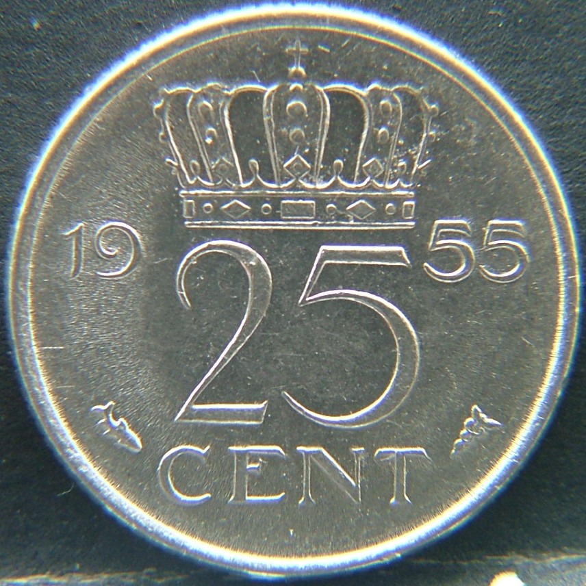 Additional view 1 of 🇳🇱 NETHERLANDS – Dutch Coin Tradition 25 Cents  1955 object