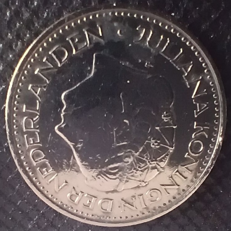 Back side of Netherlands 1 Gulden 1970 coin