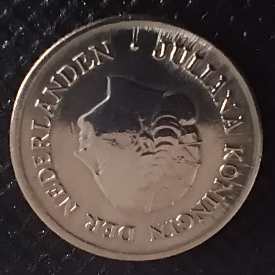 Back side of Netherlands 25 Cent 1965 coin