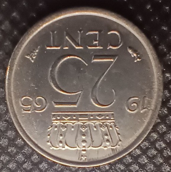 Additional view 1 of Netherlands 25 Cent 1965 coin