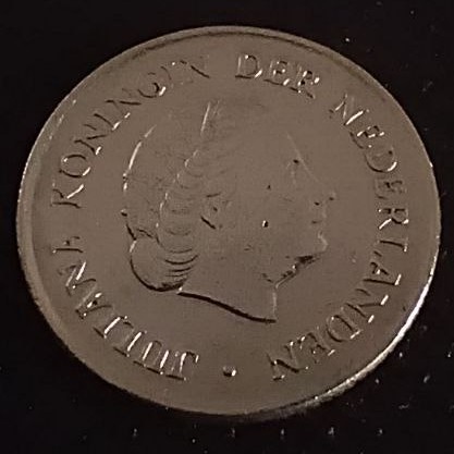 Back side of Netherlands 25 Cent 1971 coin