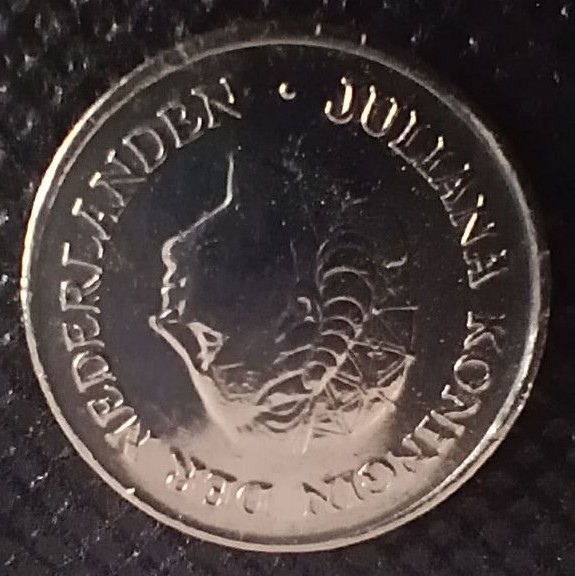Back side of Netherlands 25 Cent 1971 coin