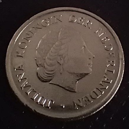 Back side of Netherlands 25 Cent 1980 coin
