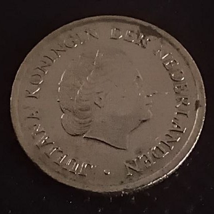 Back side of Netherlands 25  Cent 1980 coin