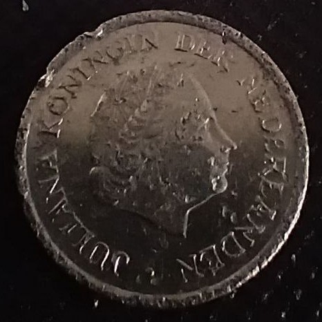 Back side of Netherlands 25 Cent 1980 coin