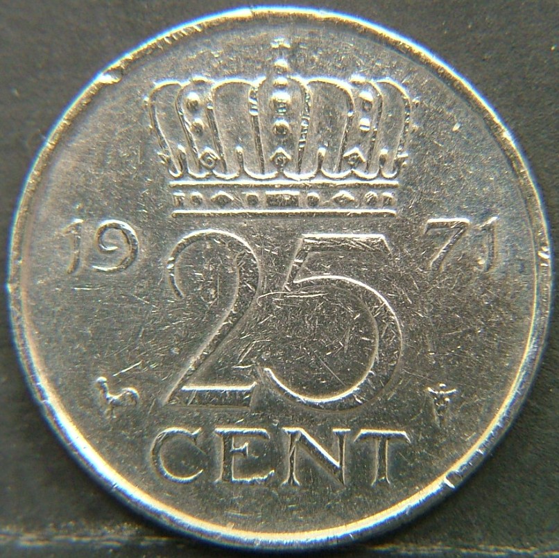 Additional view 1 of 🇳🇱 NETHERLANDS – Dutch Coin Tradition 25 Cent 1971 coin