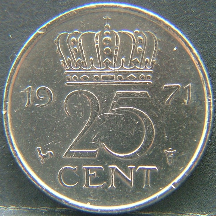 Additional view 2 of 🇳🇱 NETHERLANDS – Dutch Coin Tradition 25 Cent 1971 coin
