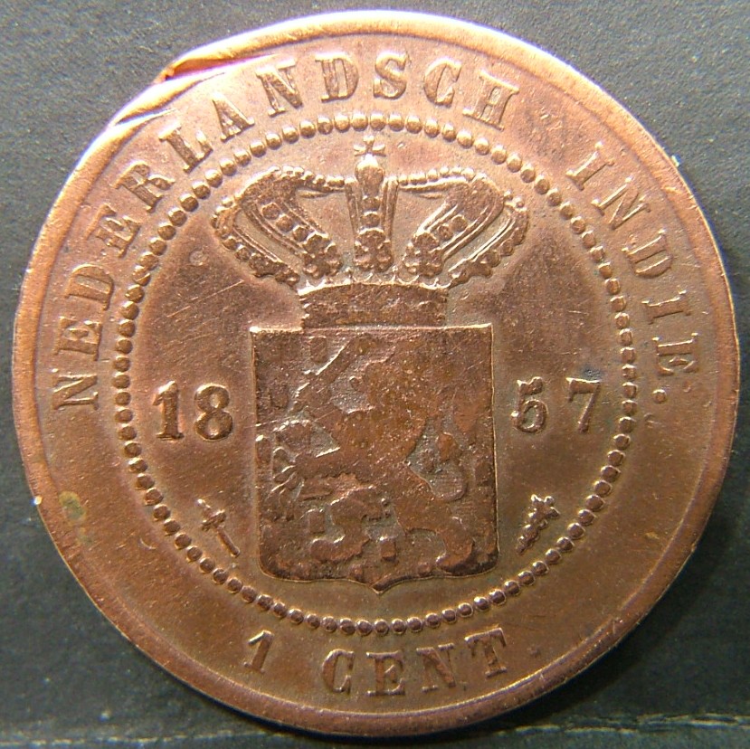 Back side of 🇳🇱 NETHERLANDS – Dutch Coin Tradition 1 Cent  1857 object