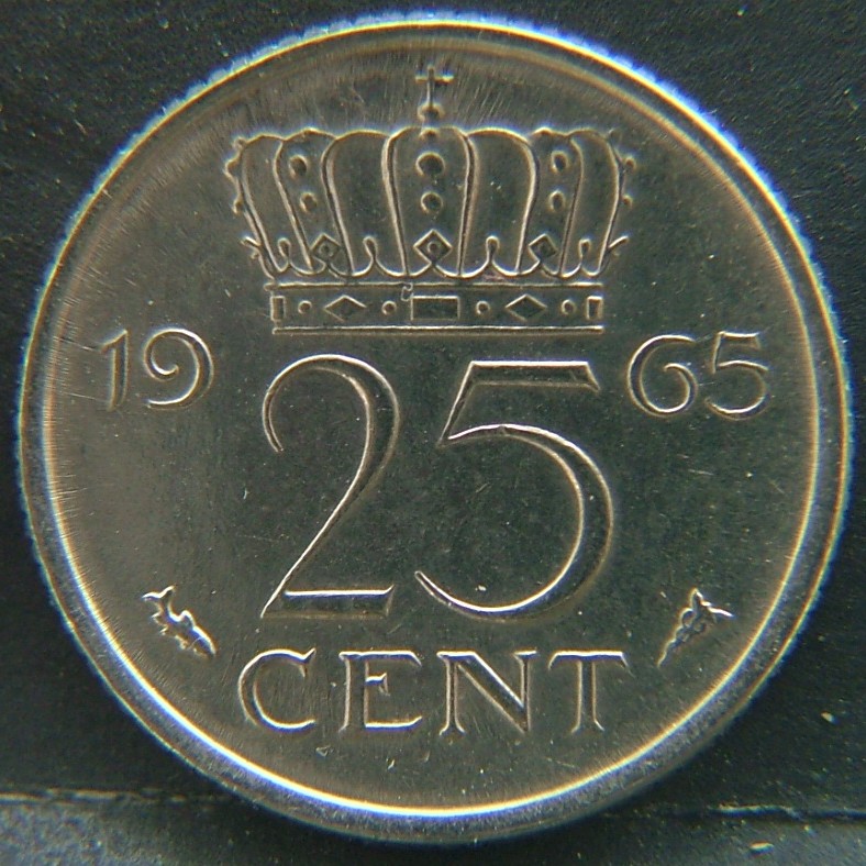 Additional view 1 of 🇳🇱 NETHERLANDS – Dutch Coin Tradition 25 Cent 1965 coin