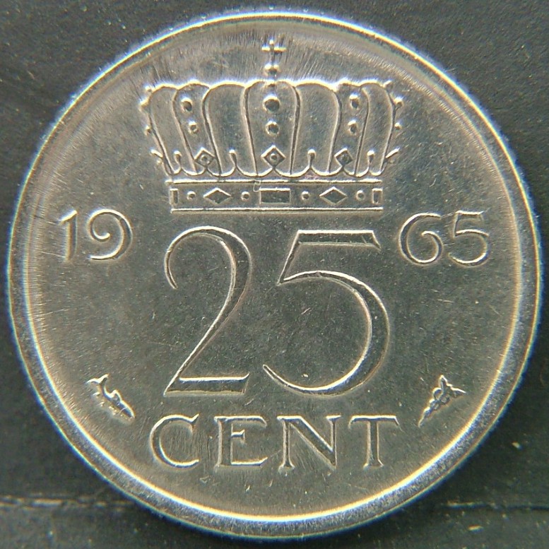 Additional view 2 of 🇳🇱 NETHERLANDS – Dutch Coin Tradition 25 Cent 1965 coin