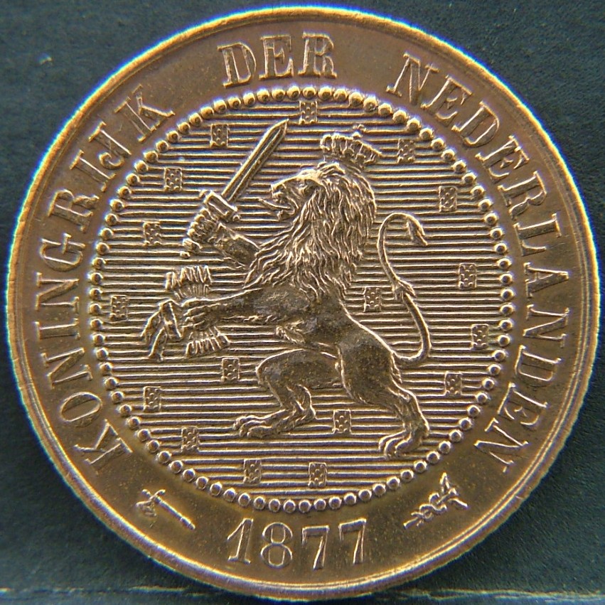 Front side of 🇳🇱 NETHERLANDS – Dutch Coin Tradition 2 1/2 Cents 1877 coin