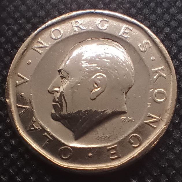 Front side of Norway 10 Kron 1985 coin