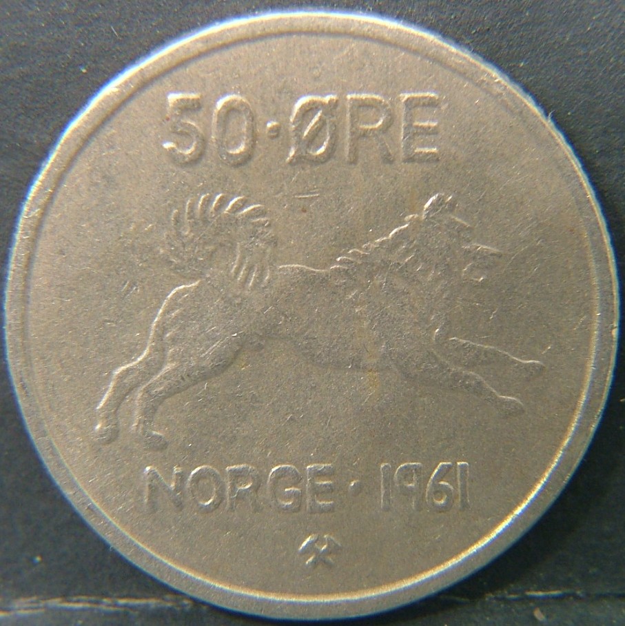 Additional view 2 of 🇳🇴 NORWAY – Scandinavian Coin Craft 50 Ore  1961 object