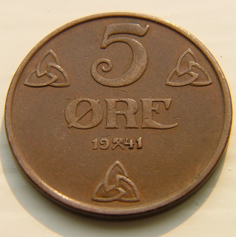 Additional view 1 of Norway 5 Ore 1941 coin