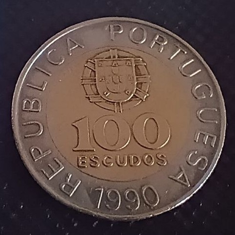 Additional view 2 of Portugal 100 Escudo 1990 coin