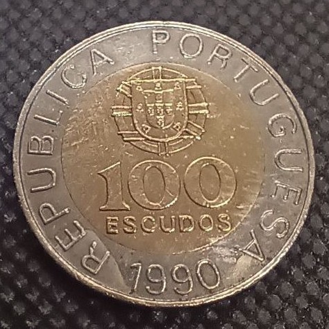Additional view 1 of Portugal 100 Escudo 1990 coin