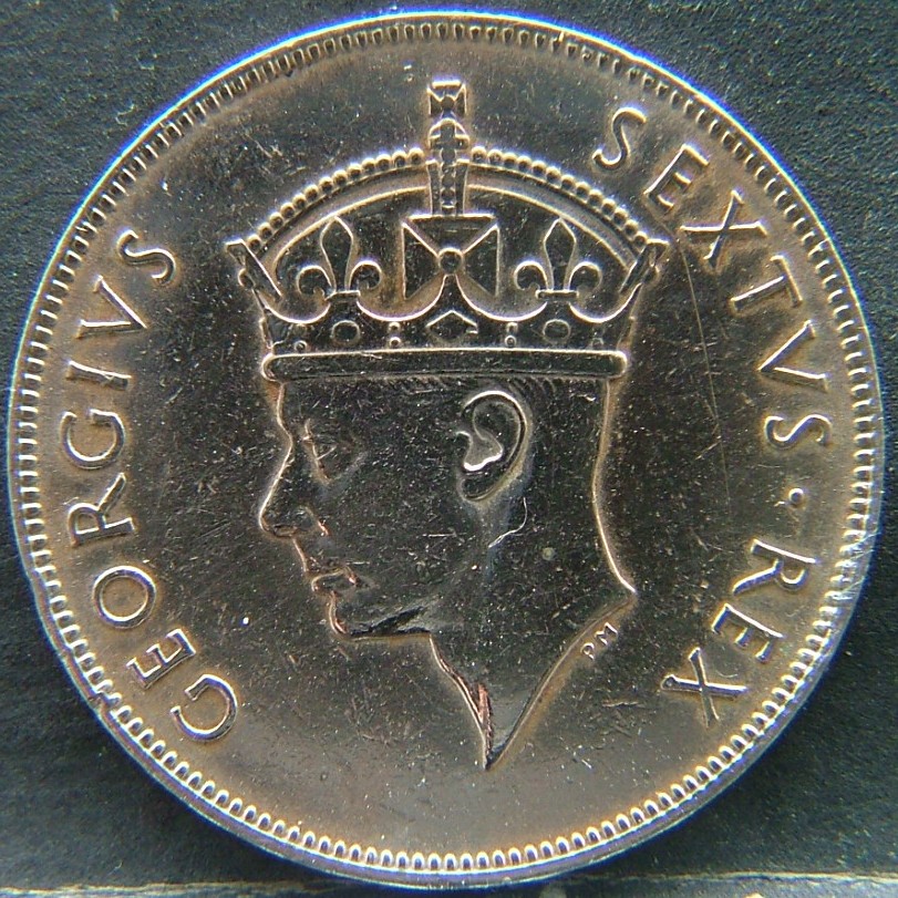 Front side of 🇬🇧 British East Africa – Colonial Coinage 1 Shilling 1948 coin
