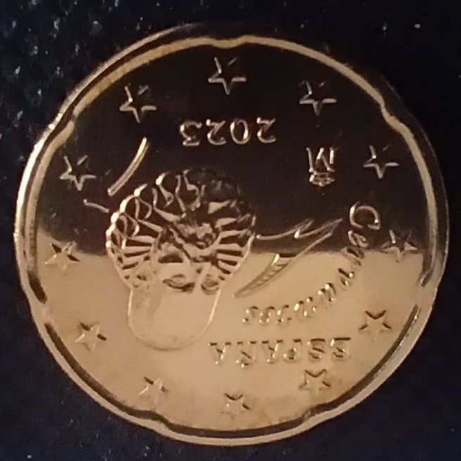 Front side of Spain 20 Cent 2023 coin