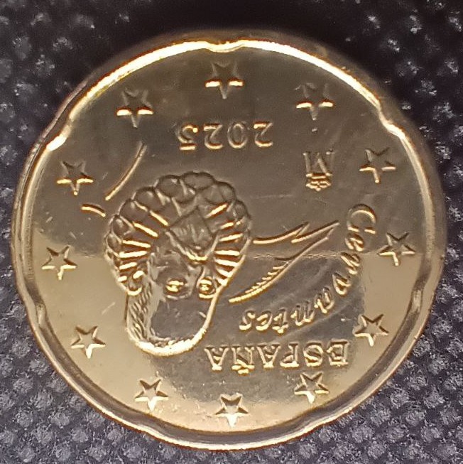 Back side of Spain 20 Cent 2023 coin