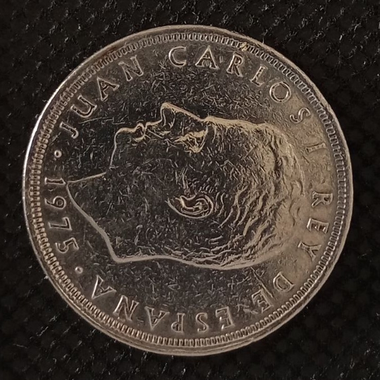 Front side of Spain 25 Pesetas "80" 1975 coin