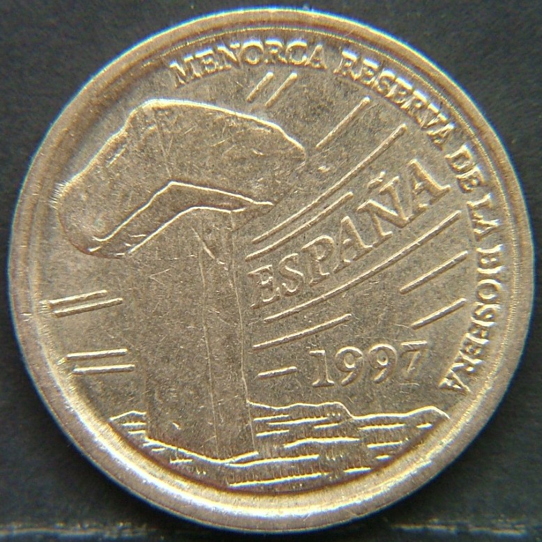 Back side of 🇪🇸 SPAIN – From Peseta to Euro 5 Pesetas  1997 object