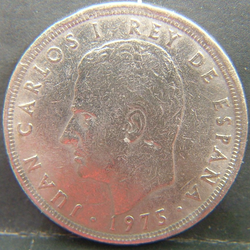 Back side of 🇪🇸 SPAIN – From Peseta to Euro 5 Pesetas "77" 1975 coin